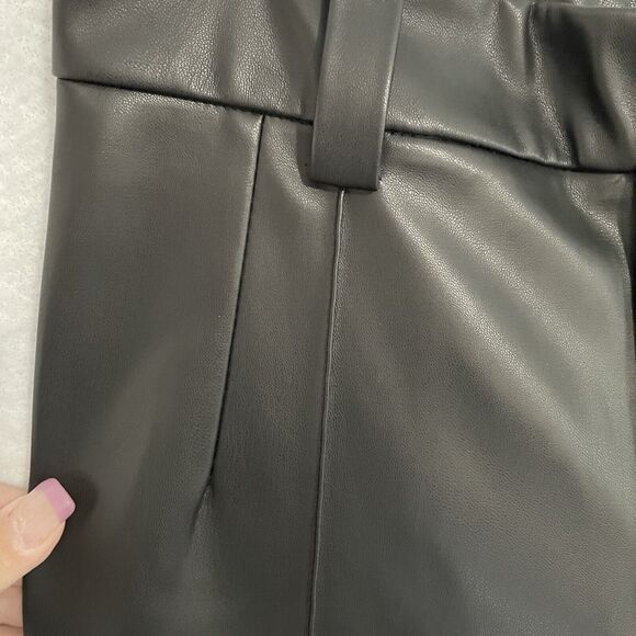 Rachel Zoe Faux Leather Pants Size Medium Black High Rise Straight Trouser NEW - Picture 5 of 10
